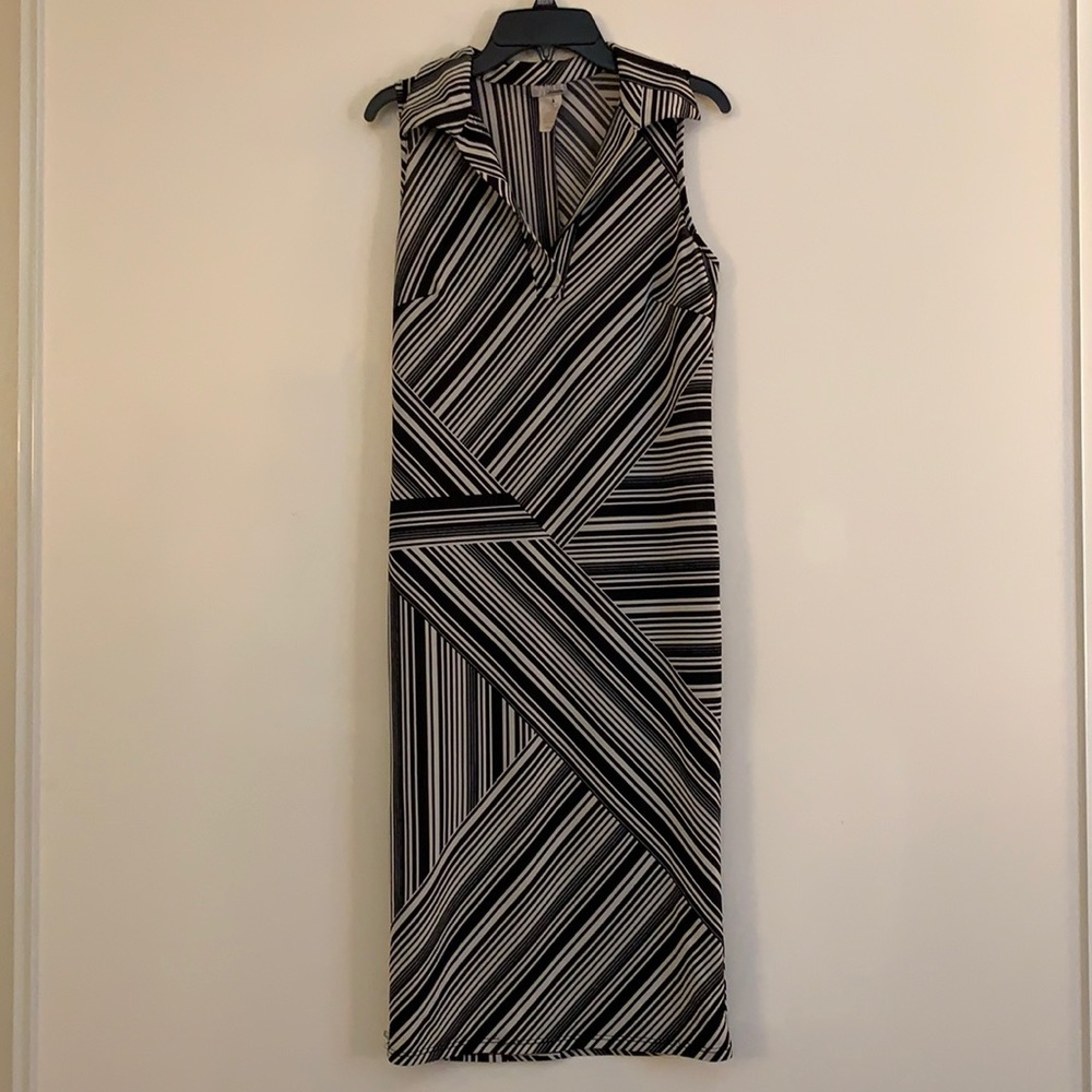 Janette Stretch Retro Black White Dress-Fits XS/S
